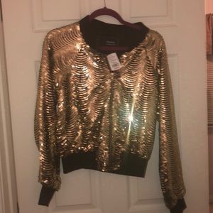 Jacket/Top Black w gold sequins